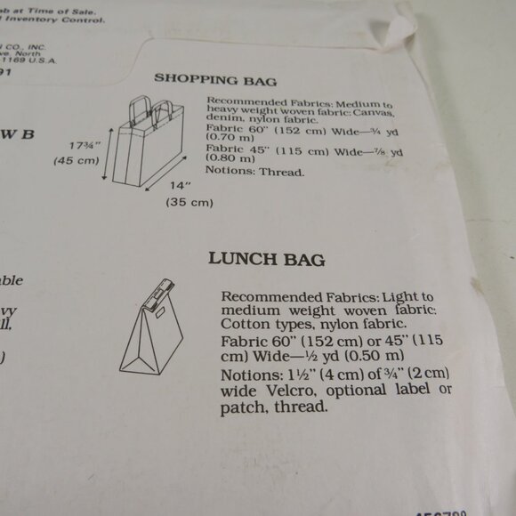 Kwik Sew 2191 Sewing Pattern Aprons, Shopping Bag, Lunch Bag UNCUT - Picture 6 of 7